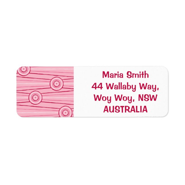 Aboriginal line and circle painting label (Front)