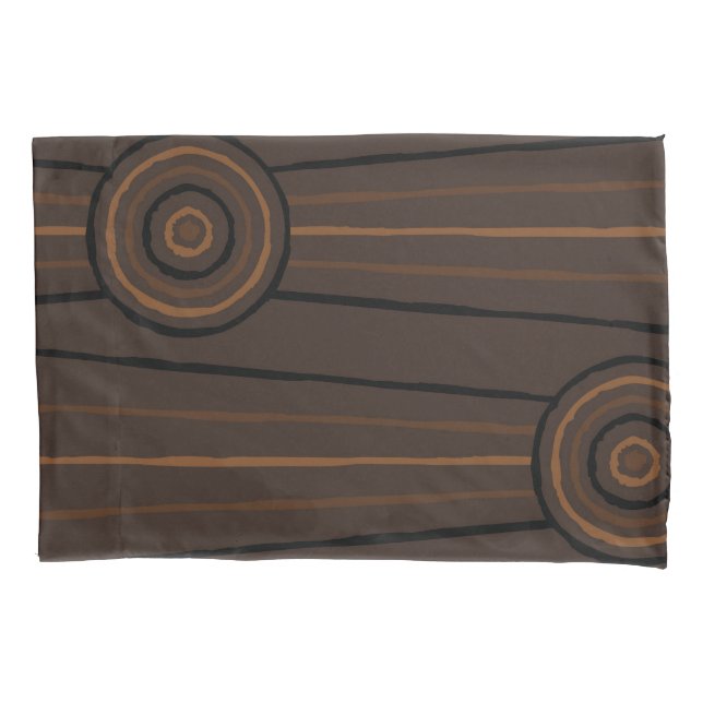 Aboriginal line and circle painting pillow case (Front)