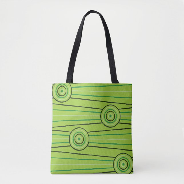 Aboriginal line and circle painting tote bag (Front)