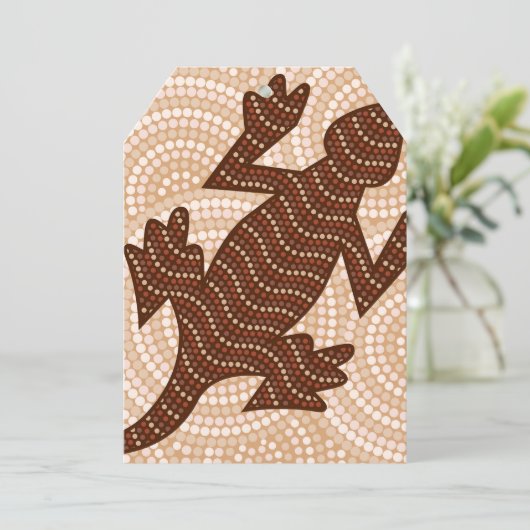 Aboriginal lizard dot painting (Standing Front)