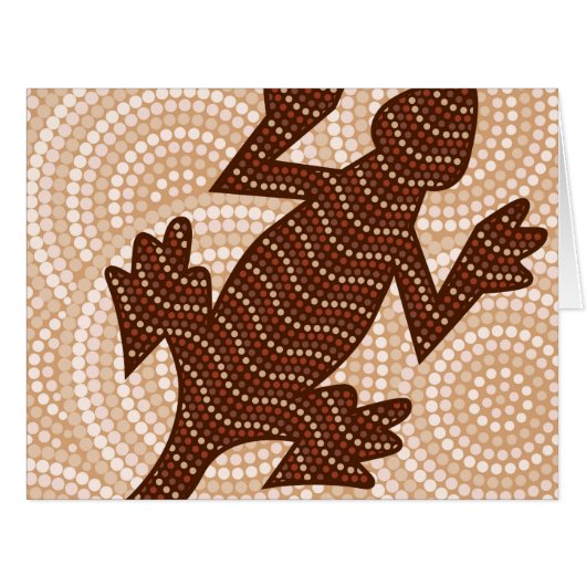 Aboriginal lizard dot painting cards (Front Horizontal)
