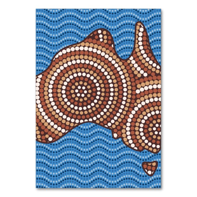 Aboriginal map dot painting table number (Front)