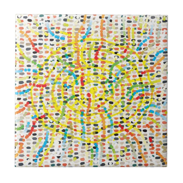 Aboriginal Modern Four Ceramic Tile (Front)