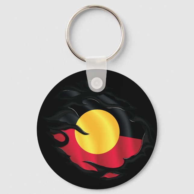 Aboriginal Ripped Flag Keychain (Front)
