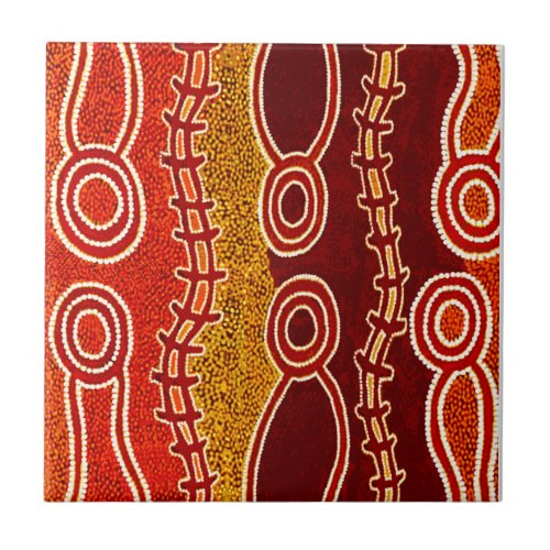 Aboriginal Serpents  Ceramic Tile