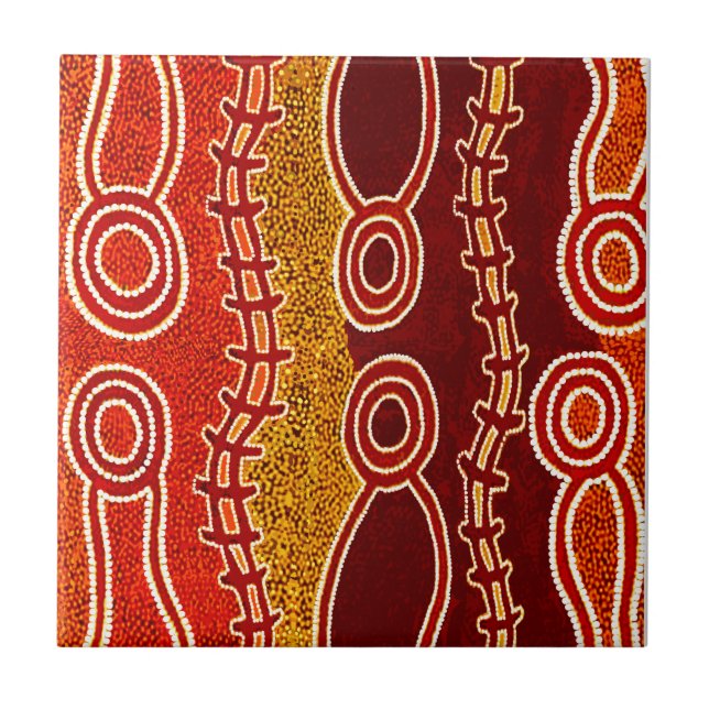 Aboriginal Serpents . Ceramic Tile (Front)