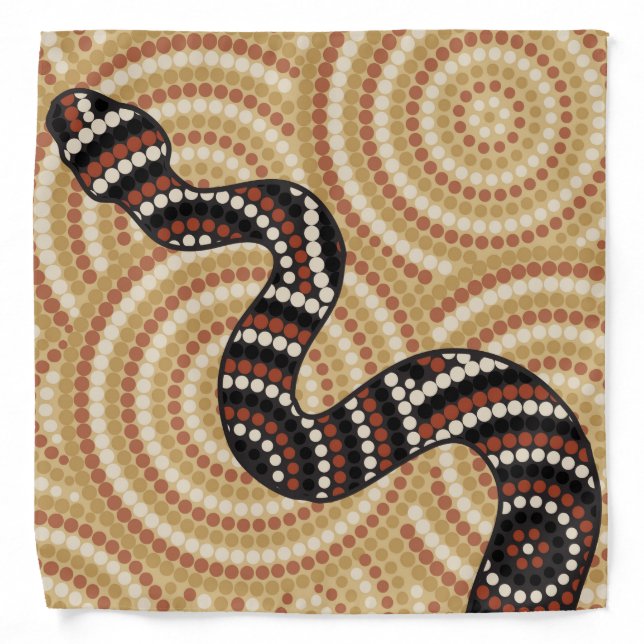 Aboriginal snake dot painting bandana (Front)