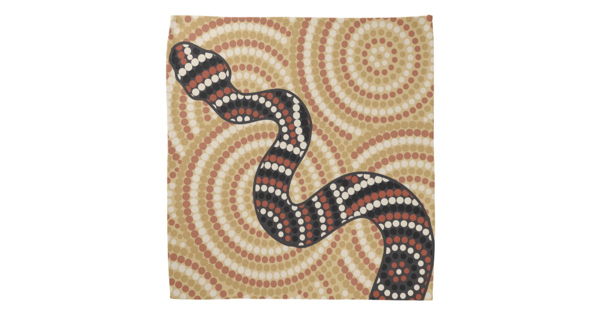 Aboriginal Snake Dot Painting Bandana Zazzle Com