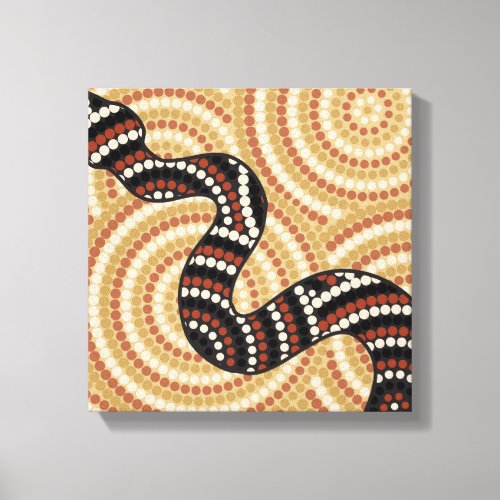 Aboriginal snake dot painting canvas print