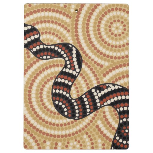 Aboriginal snake dot painting clipboard