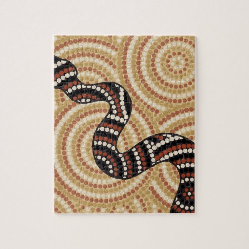 Aboriginal snake dot painting jigsaw puzzle