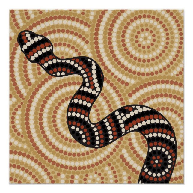 Aboriginal snake dot painting poster (Front)