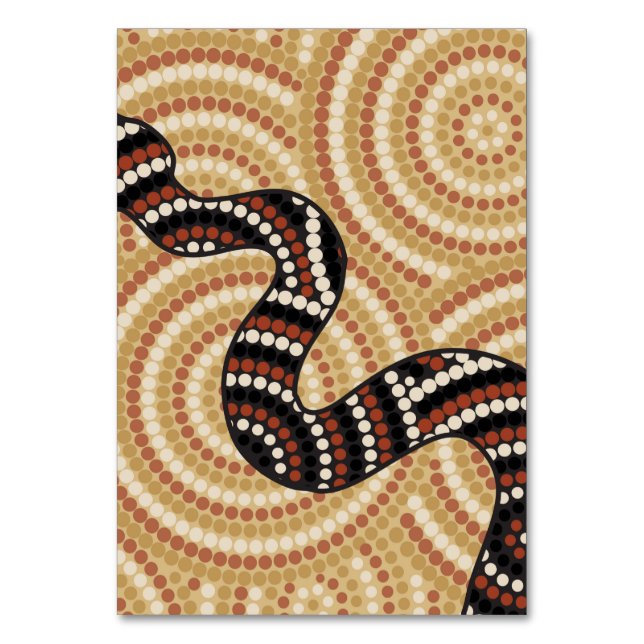 Aboriginal snake dot painting table number (Front)