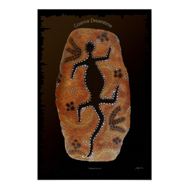 Aboriginal-styled Goanna Art Poster (Front)