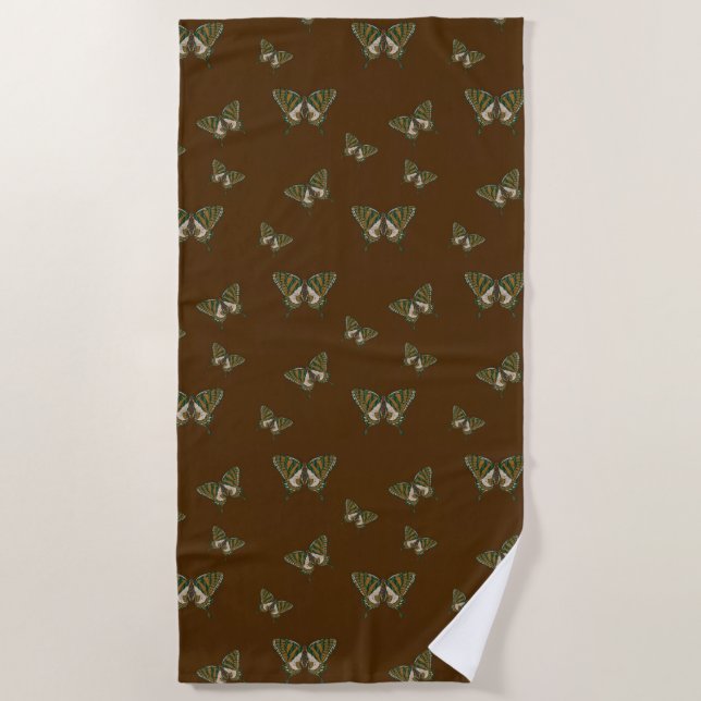 Aboriginal Swallowtail Beach Towel (Front)