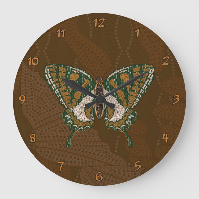 Aboriginal Swallowtail Clock (Front)