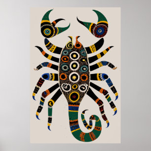 Aboriginal tribal art scorpion Poster