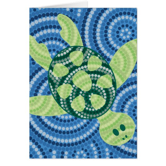 Aboriginal turtle dot painting cards (Front)