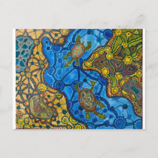Aboriginal Turtles Painting Postcard