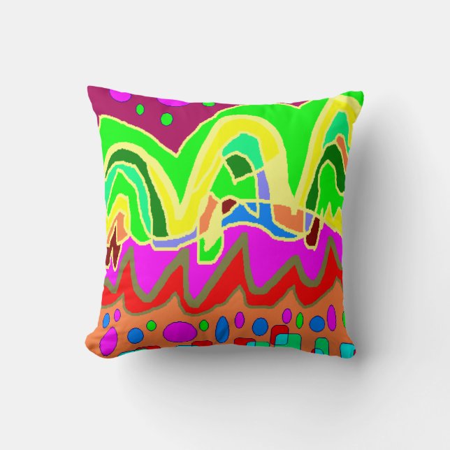 ABORIGINAL TYPE ART ABSTRACT THROW PILLOW (Front)