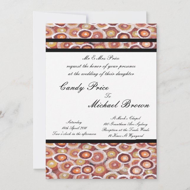 Aboriginal Wedding Invitation Tribal Land (Front)