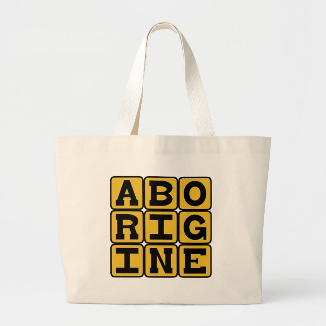 Aborigine, Australian Native Large Tote Bag (Front)