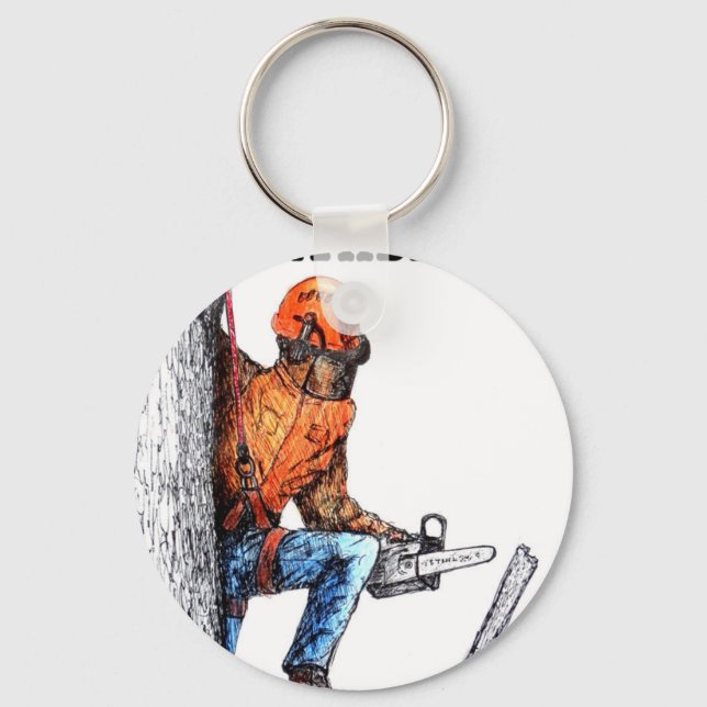 Aborist Tree surgeon Birthday present gift. Keychain (Front)