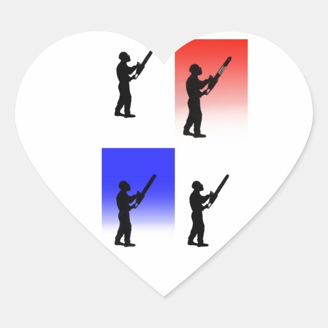 Aborist Tree surgeon christmas present gift Heart Sticker (Front)