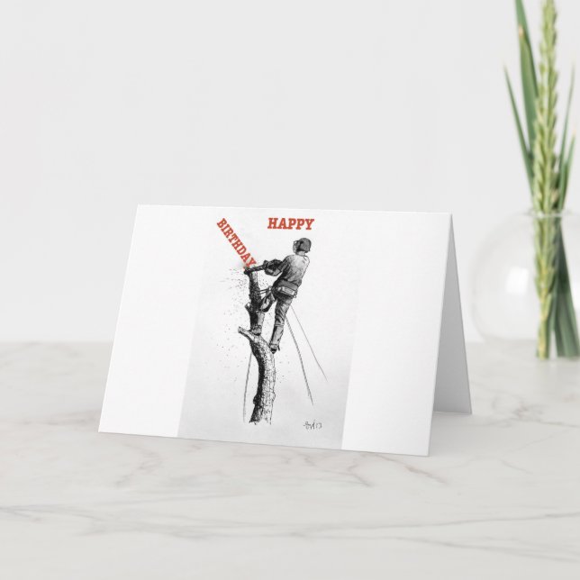 Aborist Tree surgeon christmas present gift Holiday Card (Front)