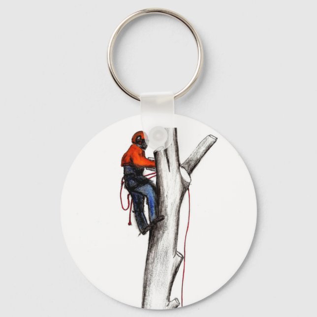 Aborist Tree surgeon christmas present gift Key Ri Keychain (Front)