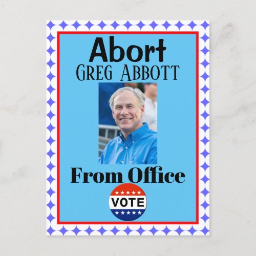 Abort Greg Abbott Postcard