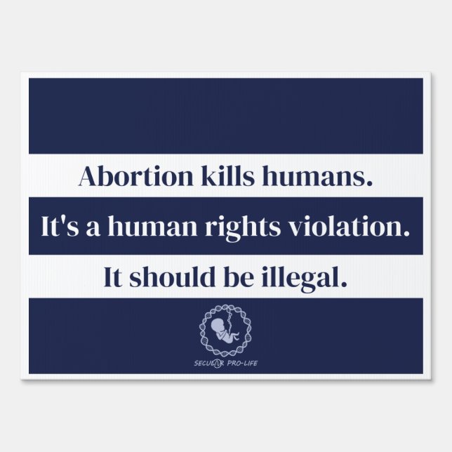 Abortion is a human rights violation Sign (Front)
