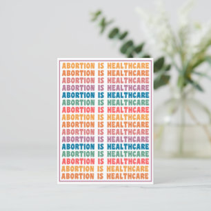 Abortion is Healthcare Rainbow Postcard