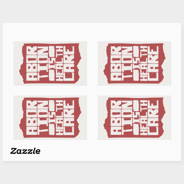 Abortion is Healthcare Support Reproductive Rights Rectangular Sticker (Sheet)