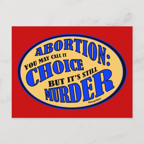 Abortion is Murder Postcard