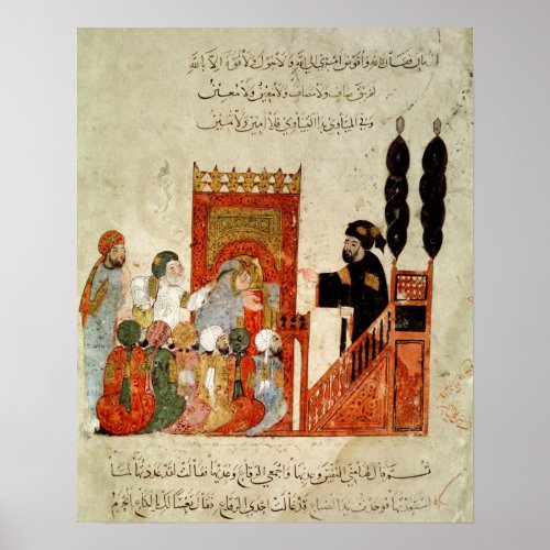 Abou Zayd preaching in the Mosque Poster