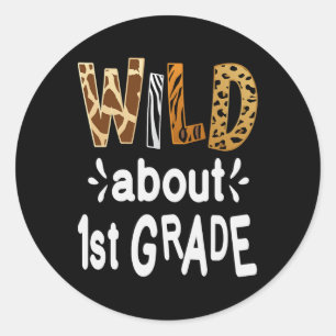 About 1st Grade Welcome Back To School First Day O Classic Round Sticker