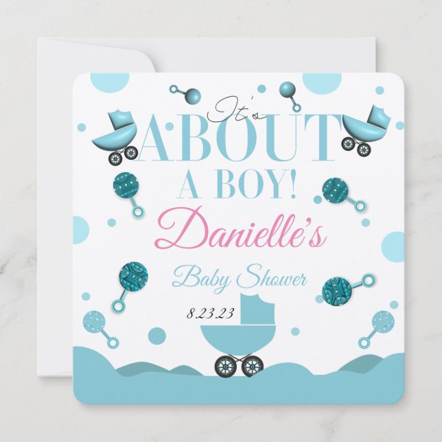 About a Boy Baby Shower Invite Invitation (Front)