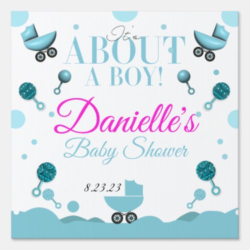 About a Boy Baby Shower Invite Invitation Gift Bag Sign