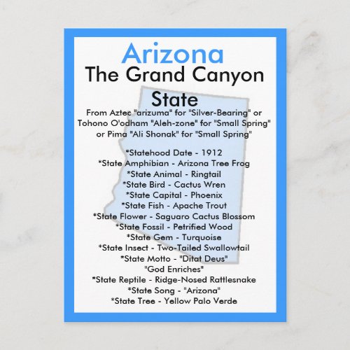 About Arizona Postcard