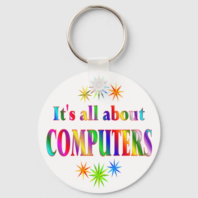 About Computers Keychain (Front)