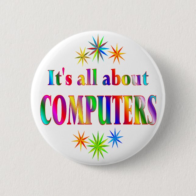 About Computers Pinback Button (Front)