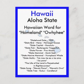 About Hawaii Postcard