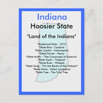 About Indiana Postcard by archemedes at Zazzle