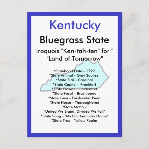 About Kentucky Postcard