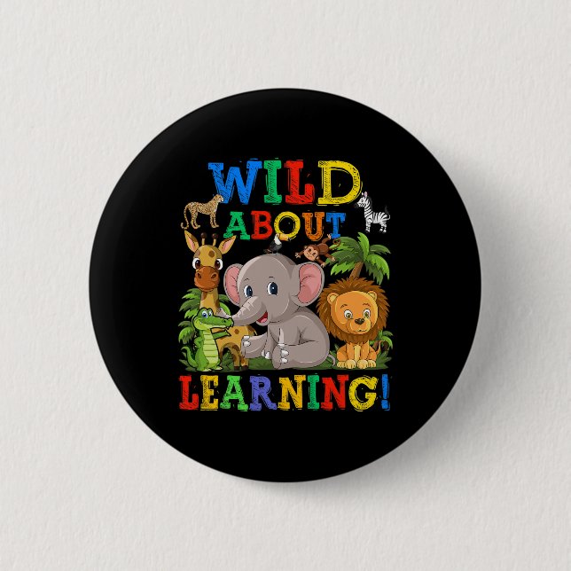 About Learning Safari Animals Jungle Back To Schoo Button (Front)