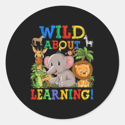 About Learning Safari Animals Jungle Back To Schoo Classic Round Sticker