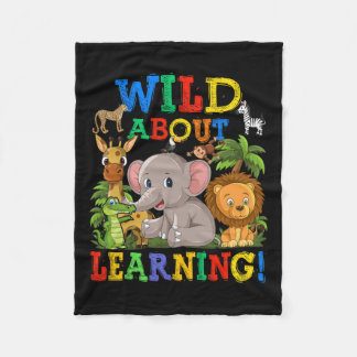 About Learning Safari Animals Jungle Back To Schoo Fleece Blanket