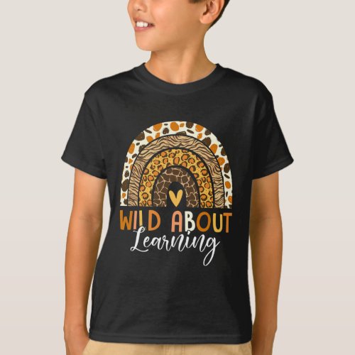 About Learning Teacher Back To School Leopard Rain T_Shirt