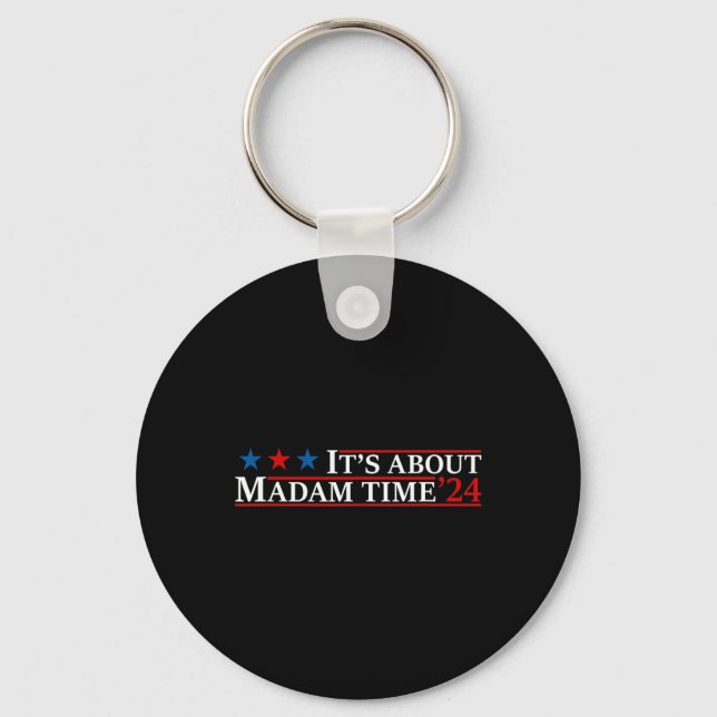 About Madam Time Harris 2024 Kamala Childless Cat  Keychain (Front)